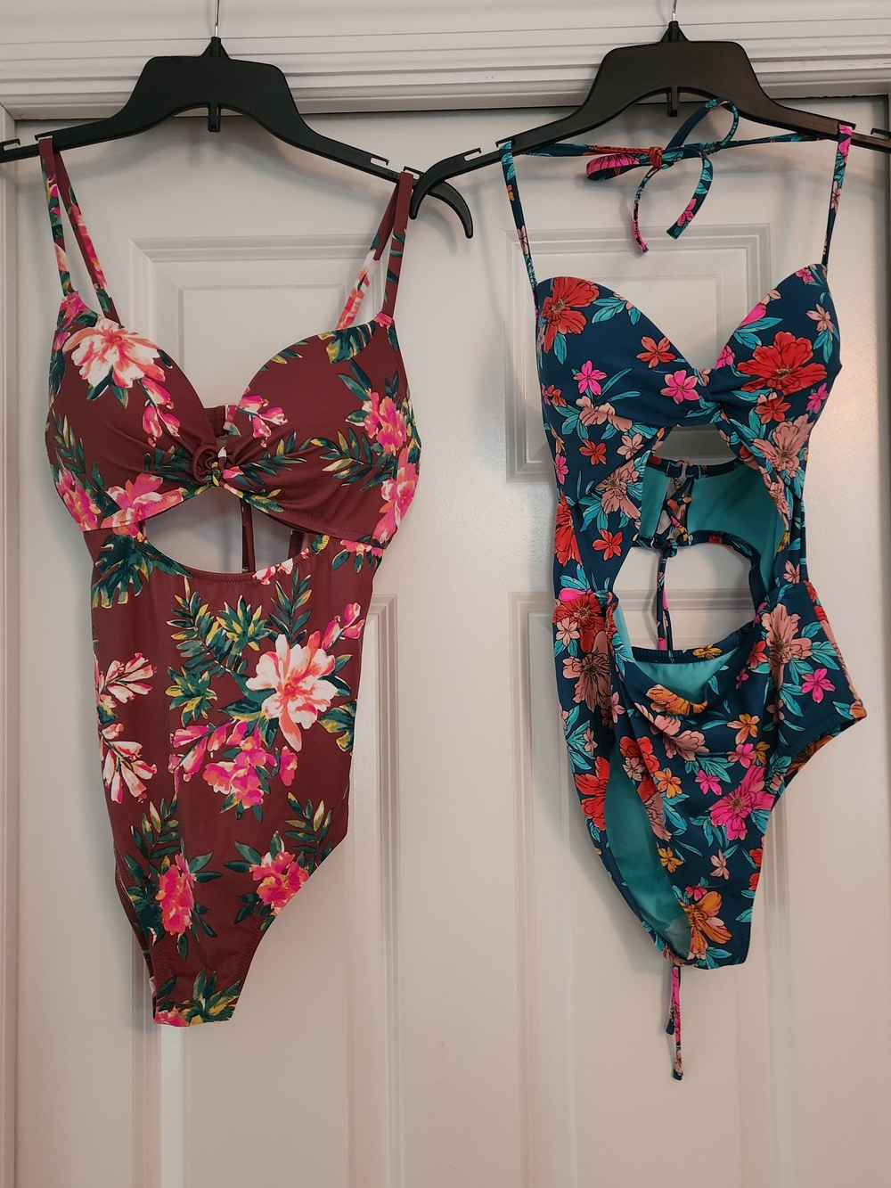 Shade and Shore, NWOT Lot of 2 Floral Cutout One-Piece Swimsuits